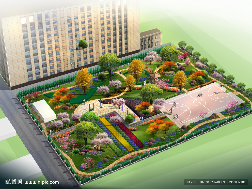 乡镇府绿化效果图