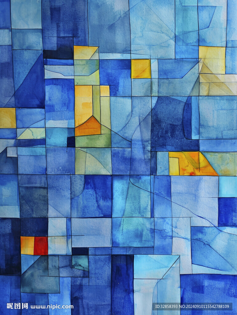 蓝色抽象装饰画