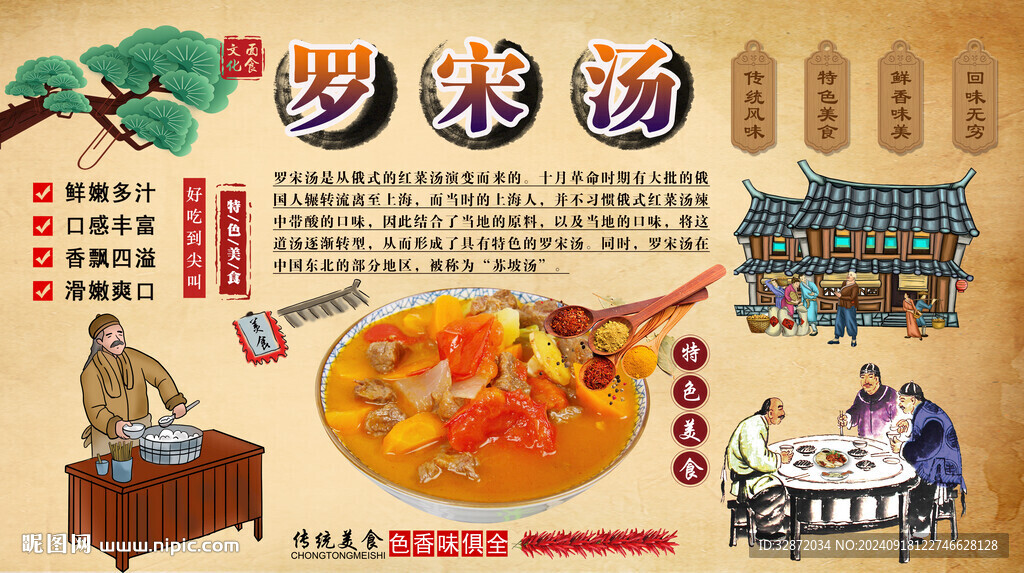 罗宋汤背景墙