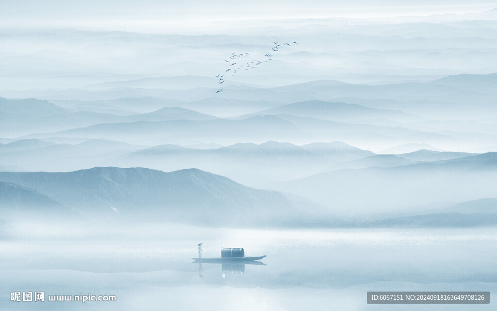 新中式水墨画电视背景墙