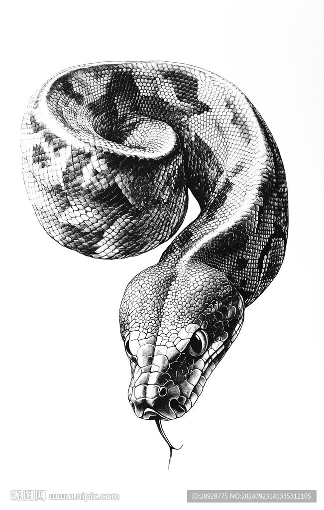 蟒蛇黑色版画