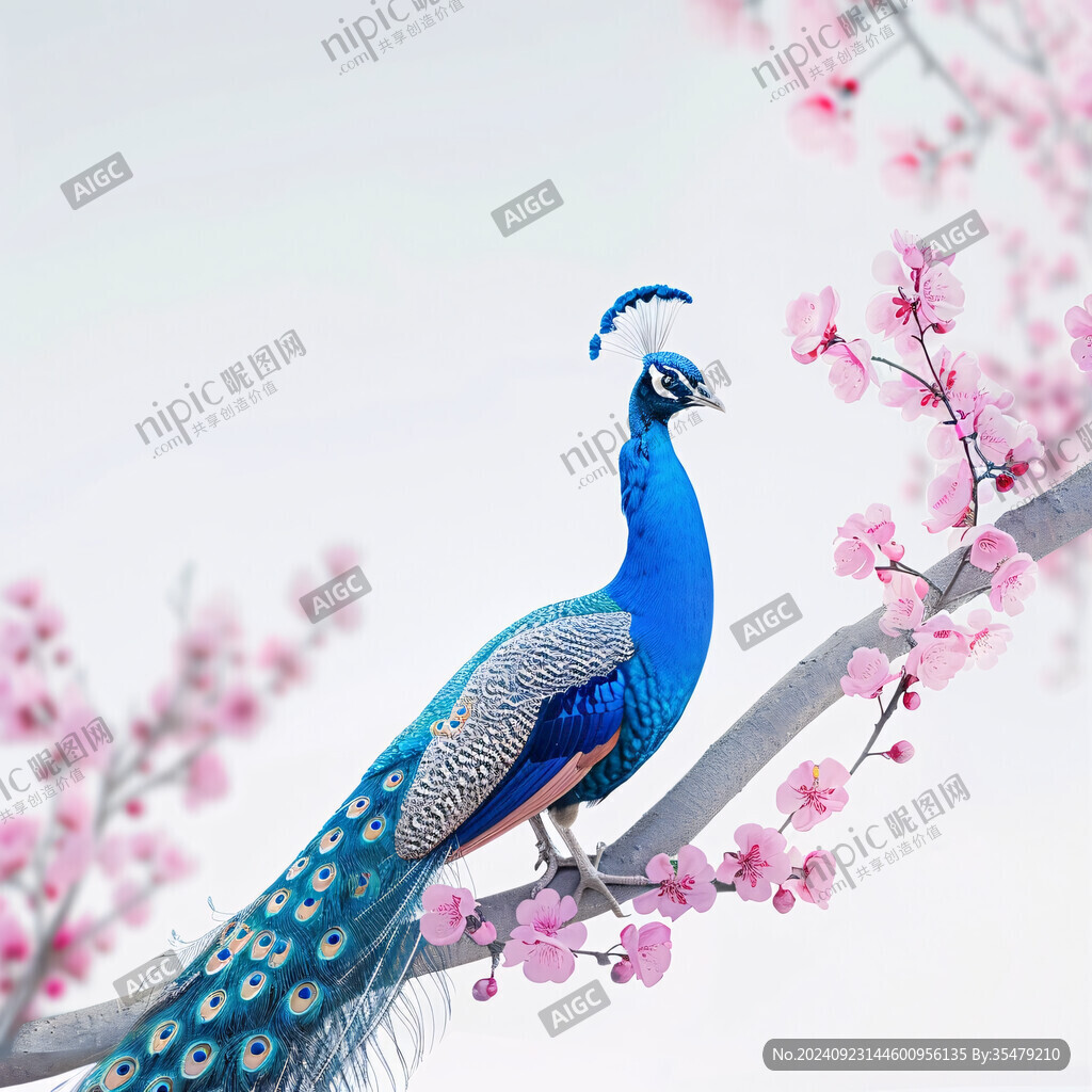 3d立体孔雀花鸟