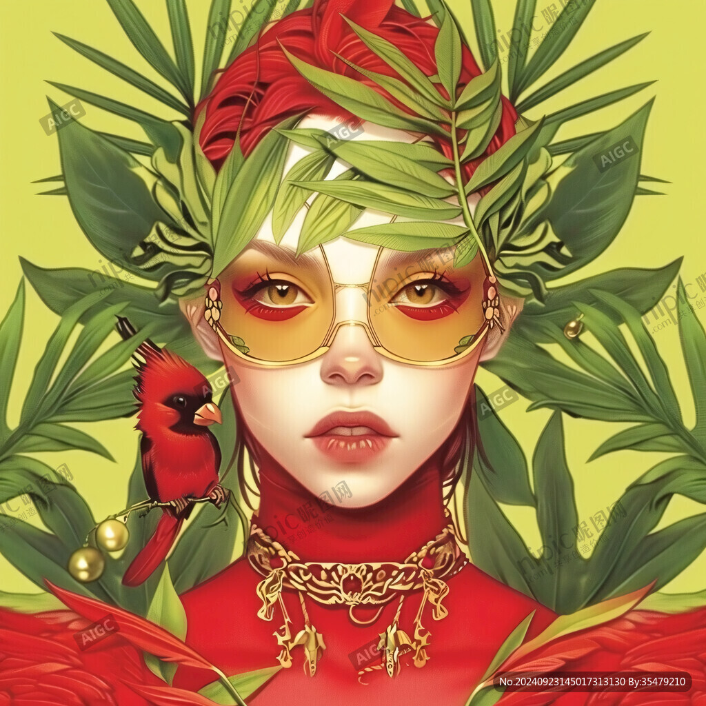 潮流插画美女人物插画