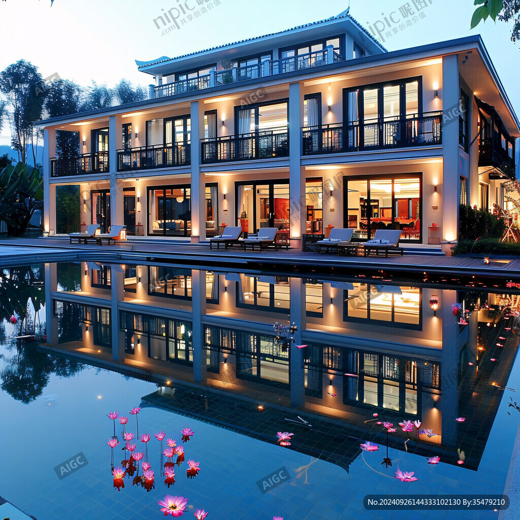 中国风住宅水景豪宅