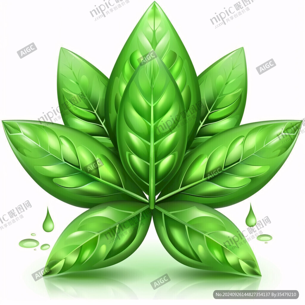 可爱植物绿叶图