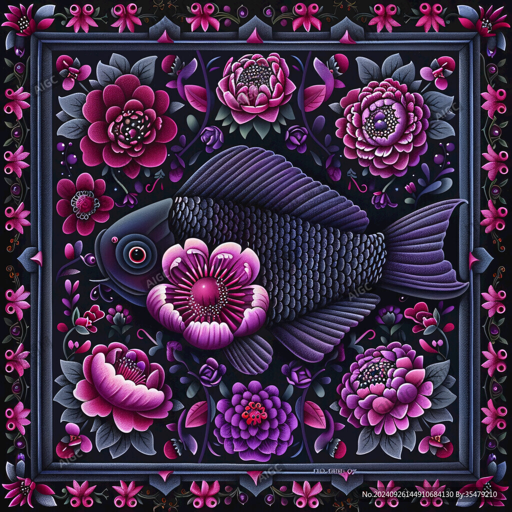 吉祥装饰插画如鱼得水