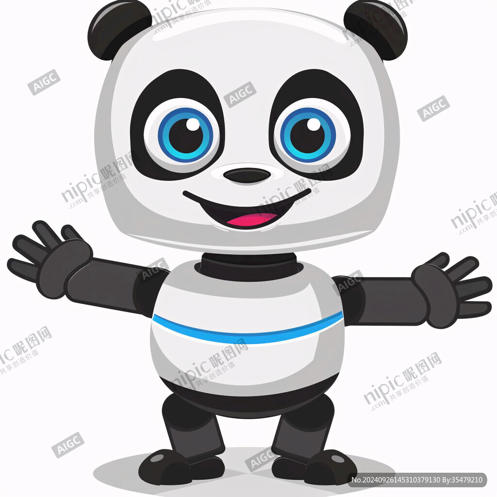 智能机器熊猫吉祥物