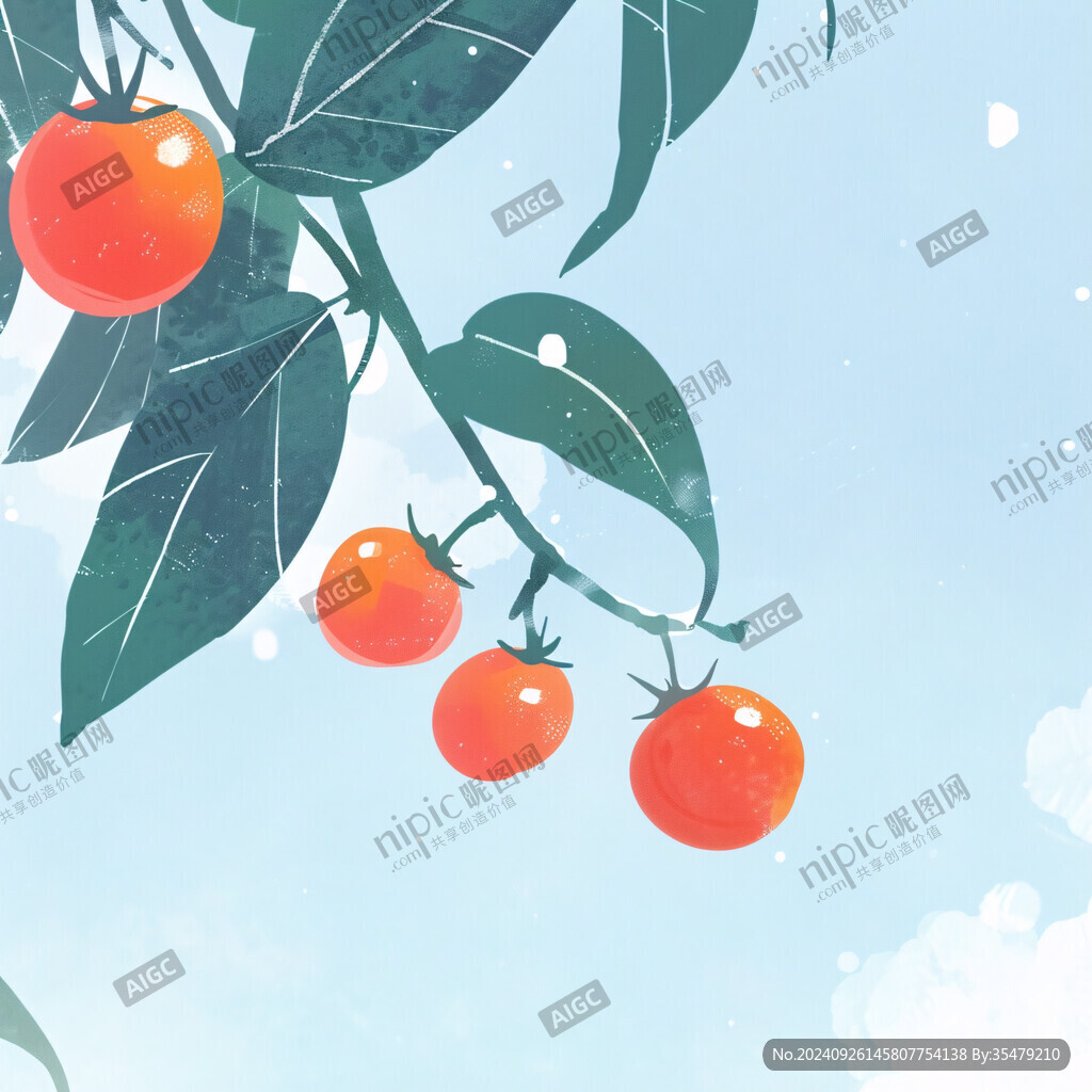 圣女果噪点插画