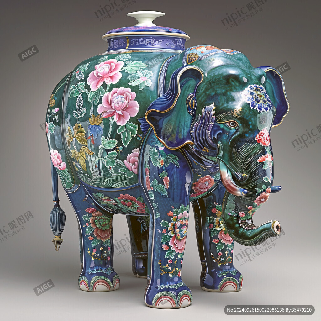 彩绘象形瓷瓶 精美绝伦