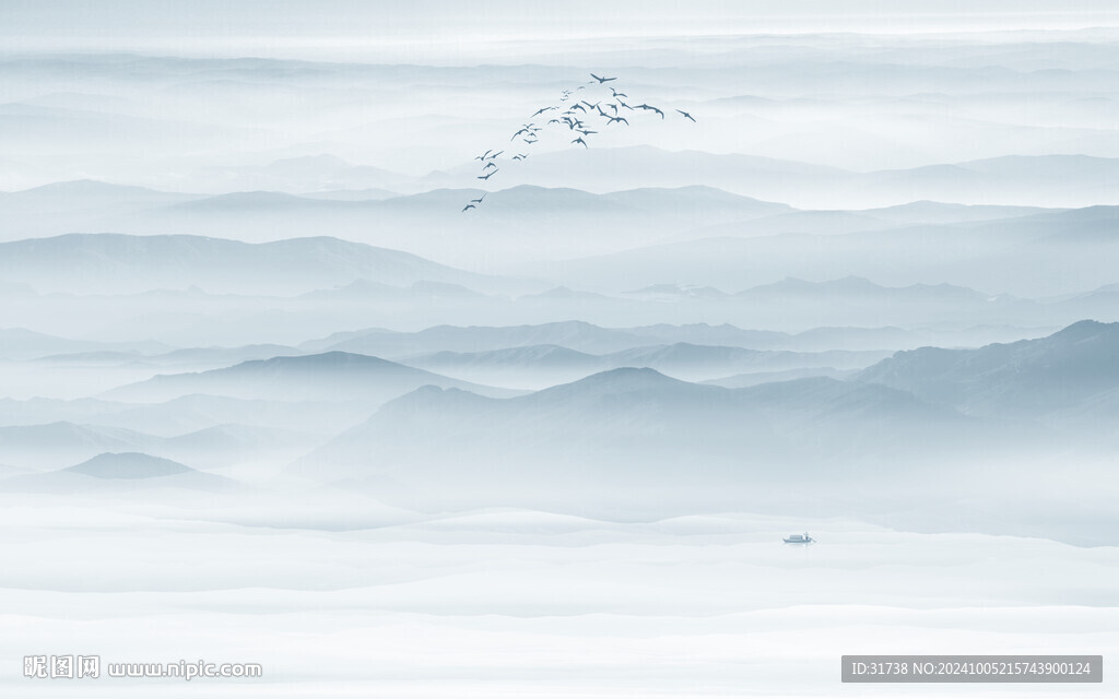 水墨意境山水画