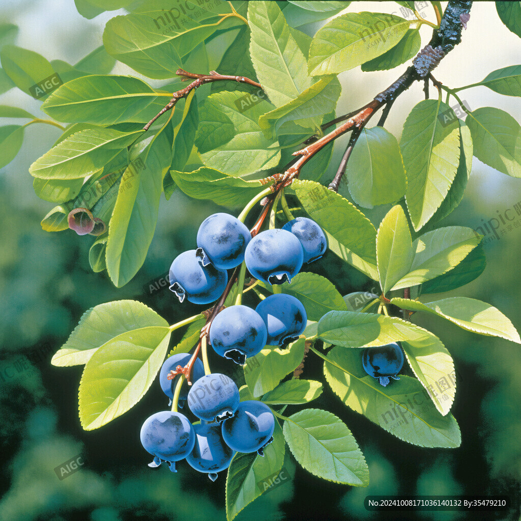 蓝莓素材蓝莓树