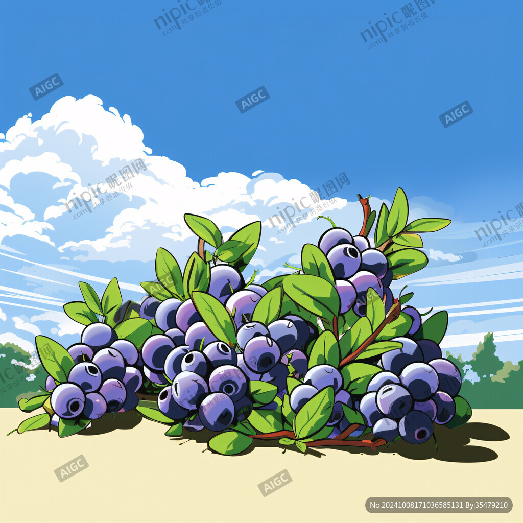 原创蓝莓插画