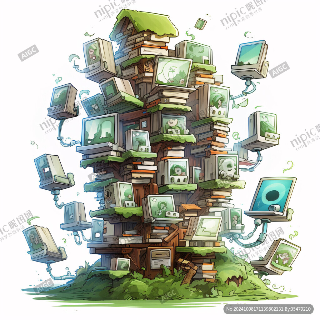 科技书籍卡通图案