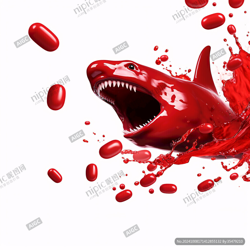 卡通鲨鱼立体画