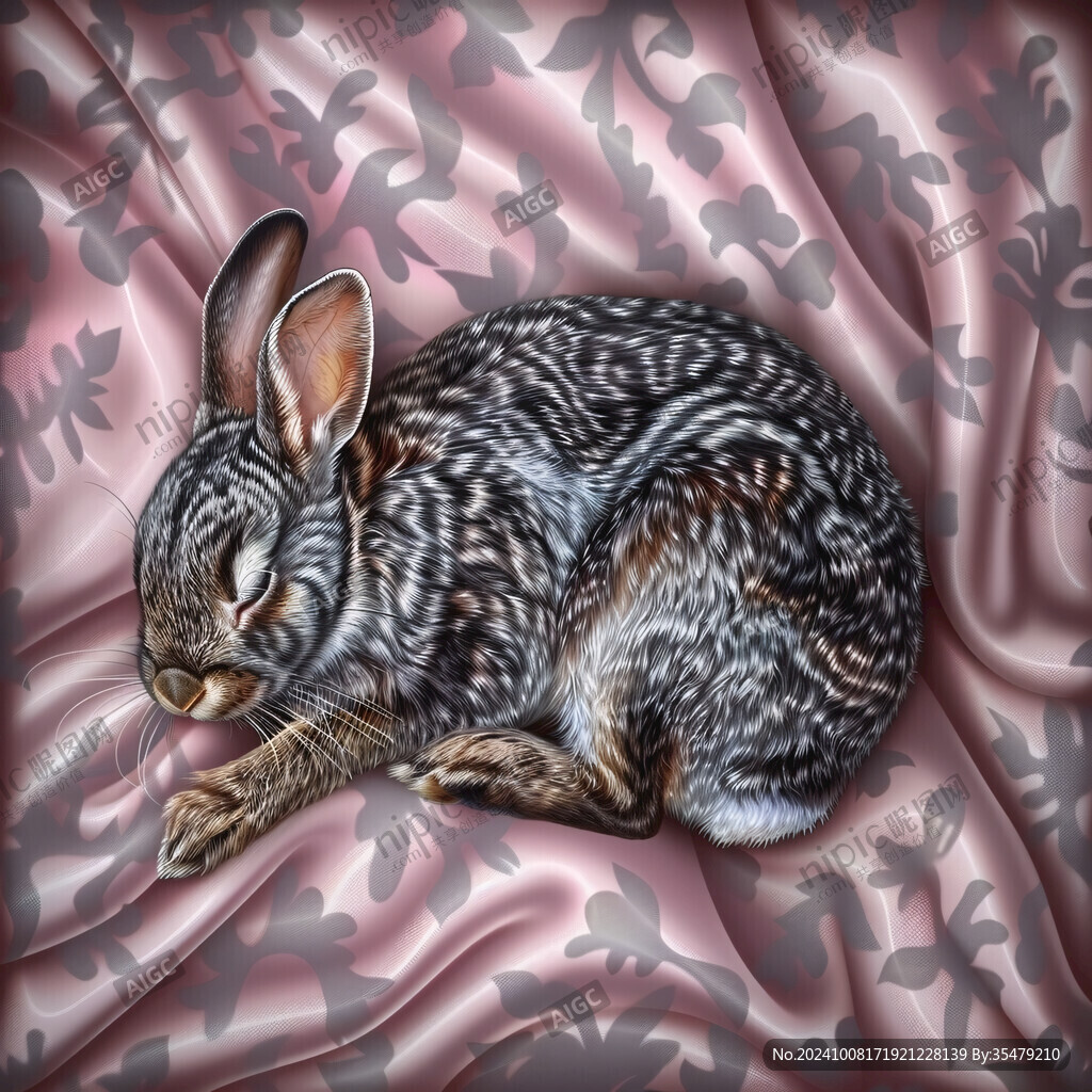 兔子老虎印花背景