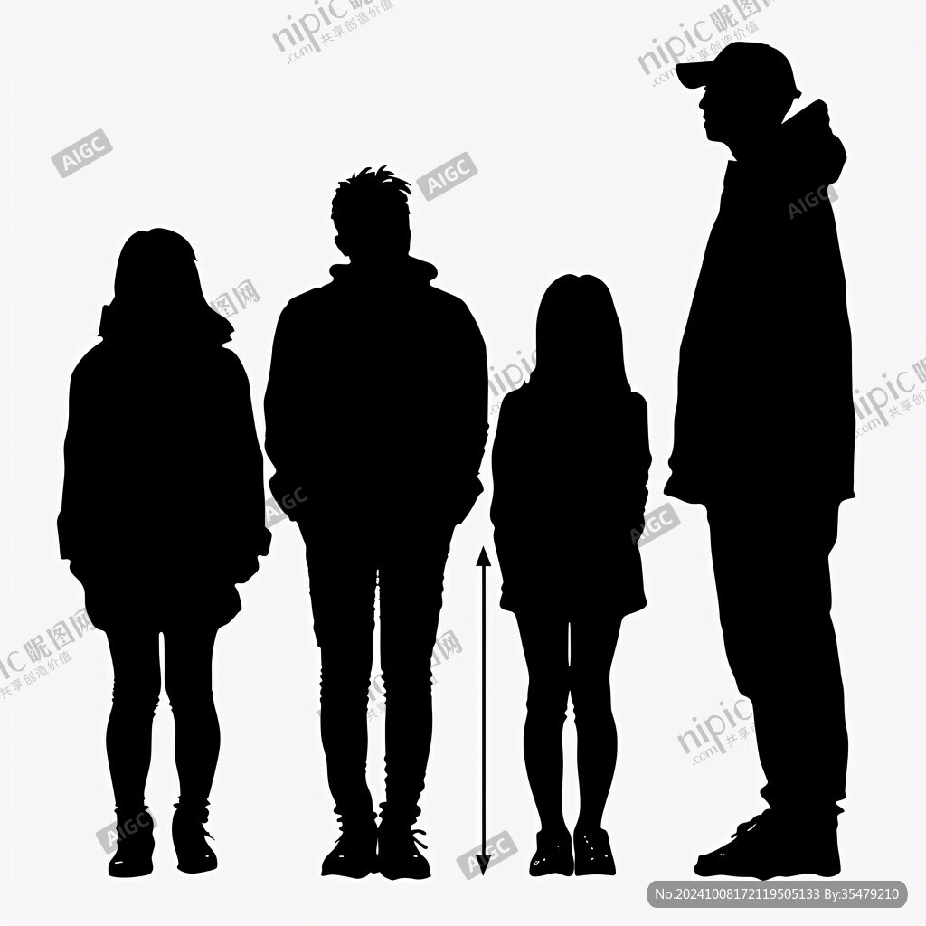 全家福人物剪影