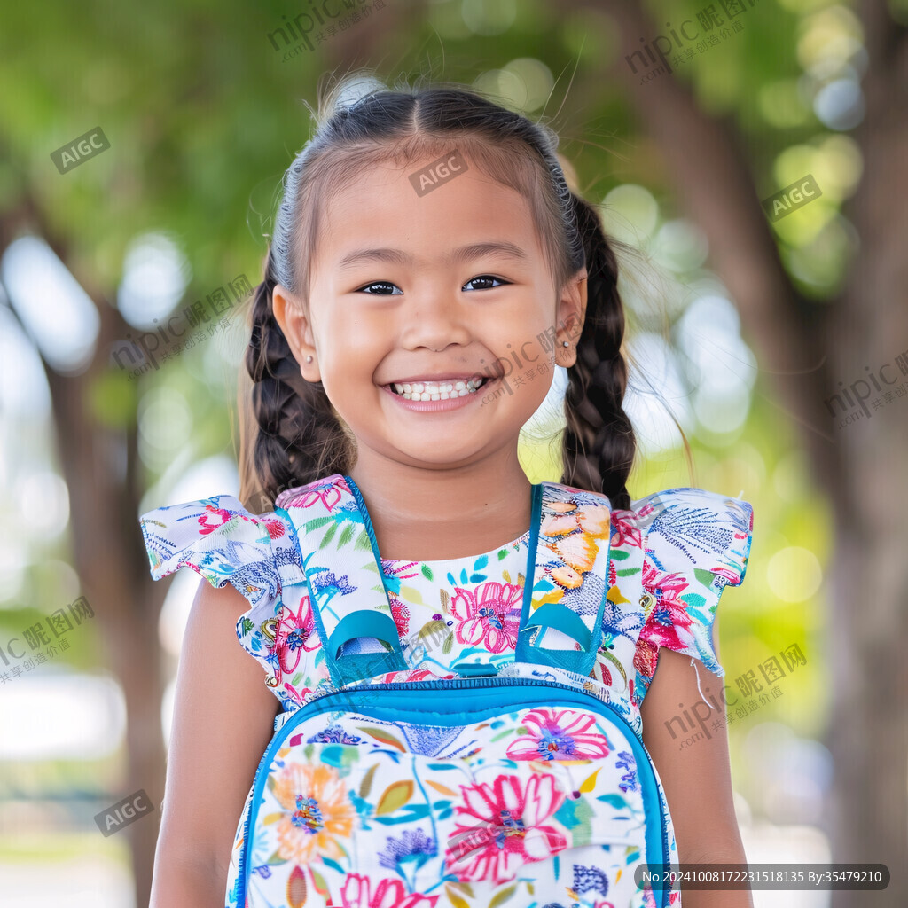 背书包的小女孩