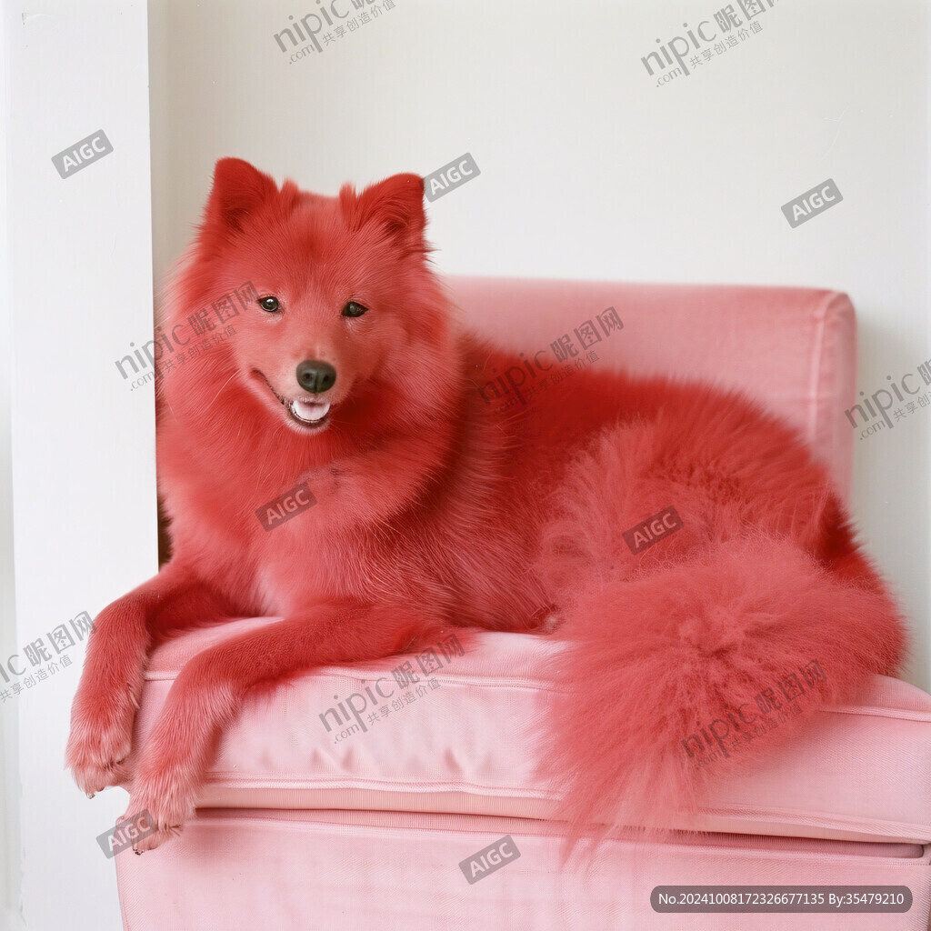 嫩红染色动物毛皮