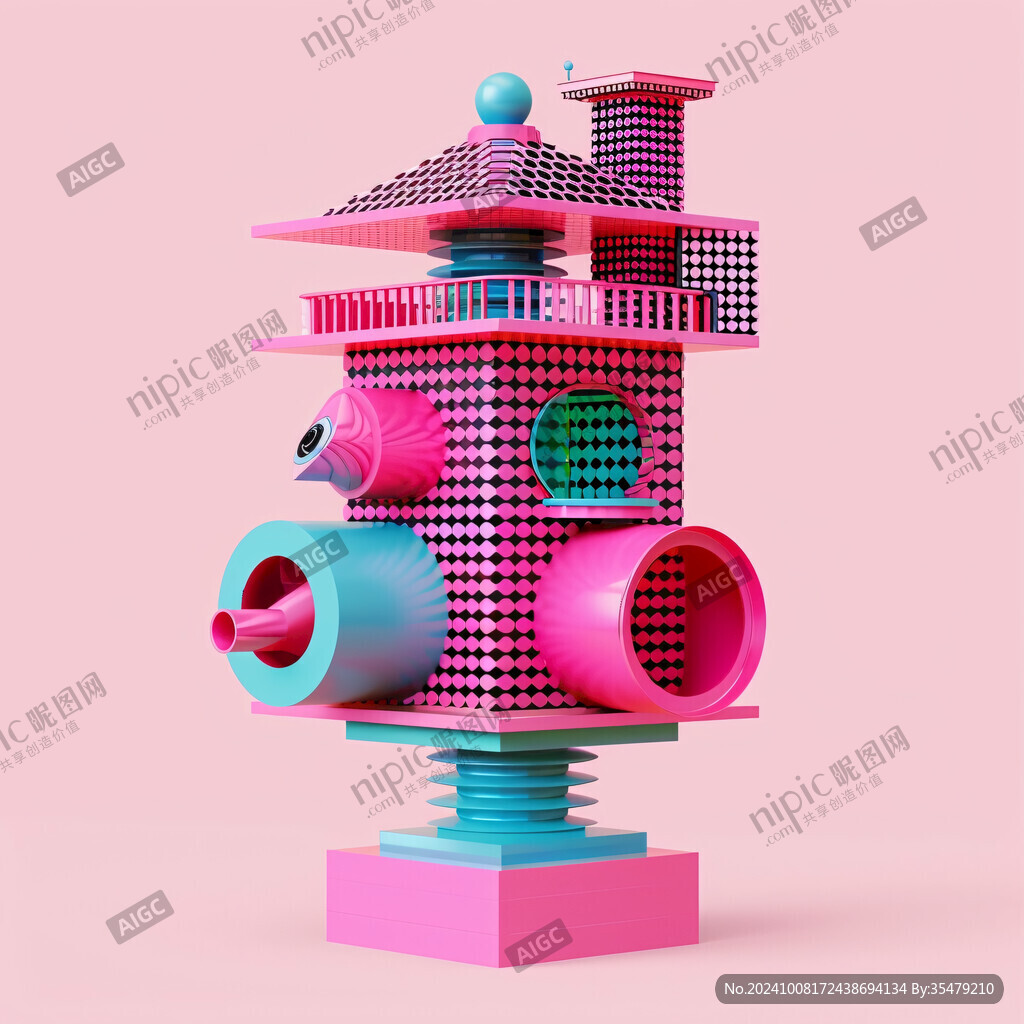 粉色奇幻建筑物