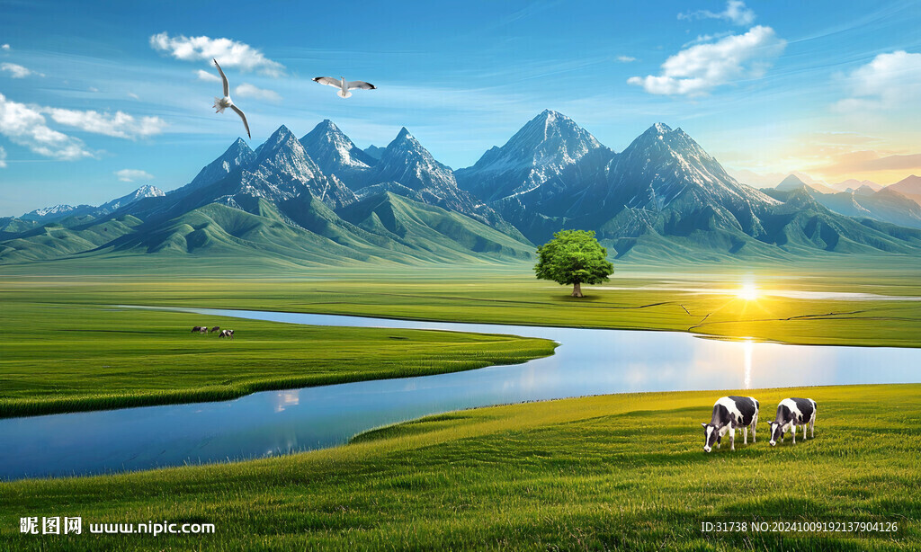 蓝天白云大草原