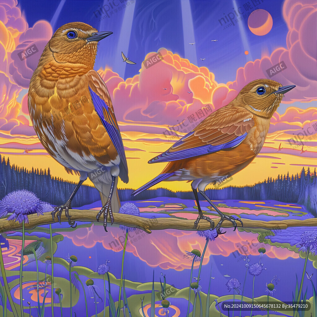 鹊桥素材蓝色鸟