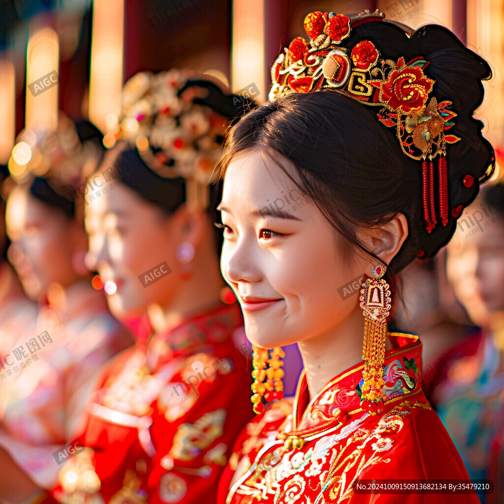 凤冠霞帔婚纱照结婚照