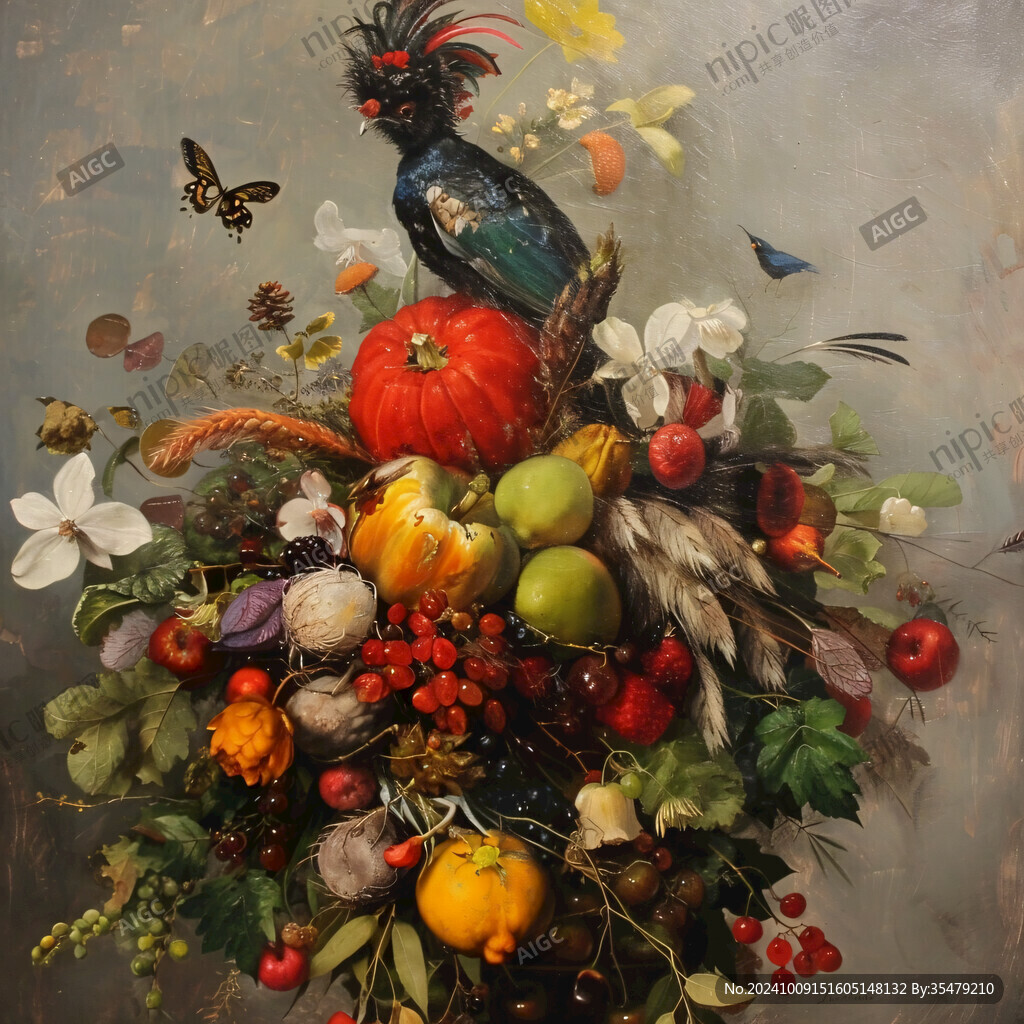 3d立体孔雀花鸟