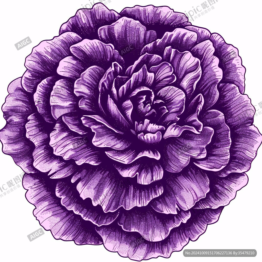 手绘一朵紫色玖瑰