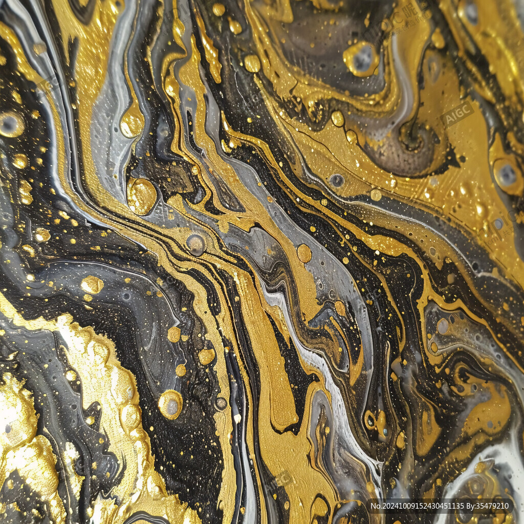 黄金流体艺术画