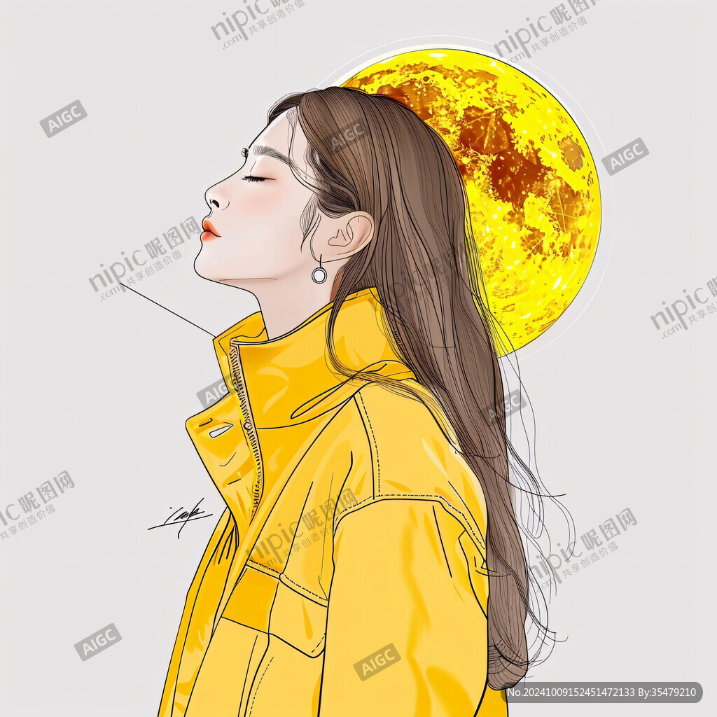 潮流插画美女人物插画