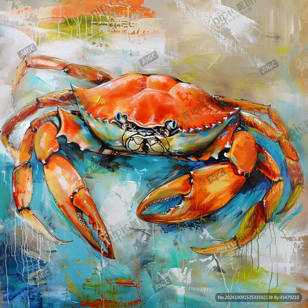 螃蟹装饰画