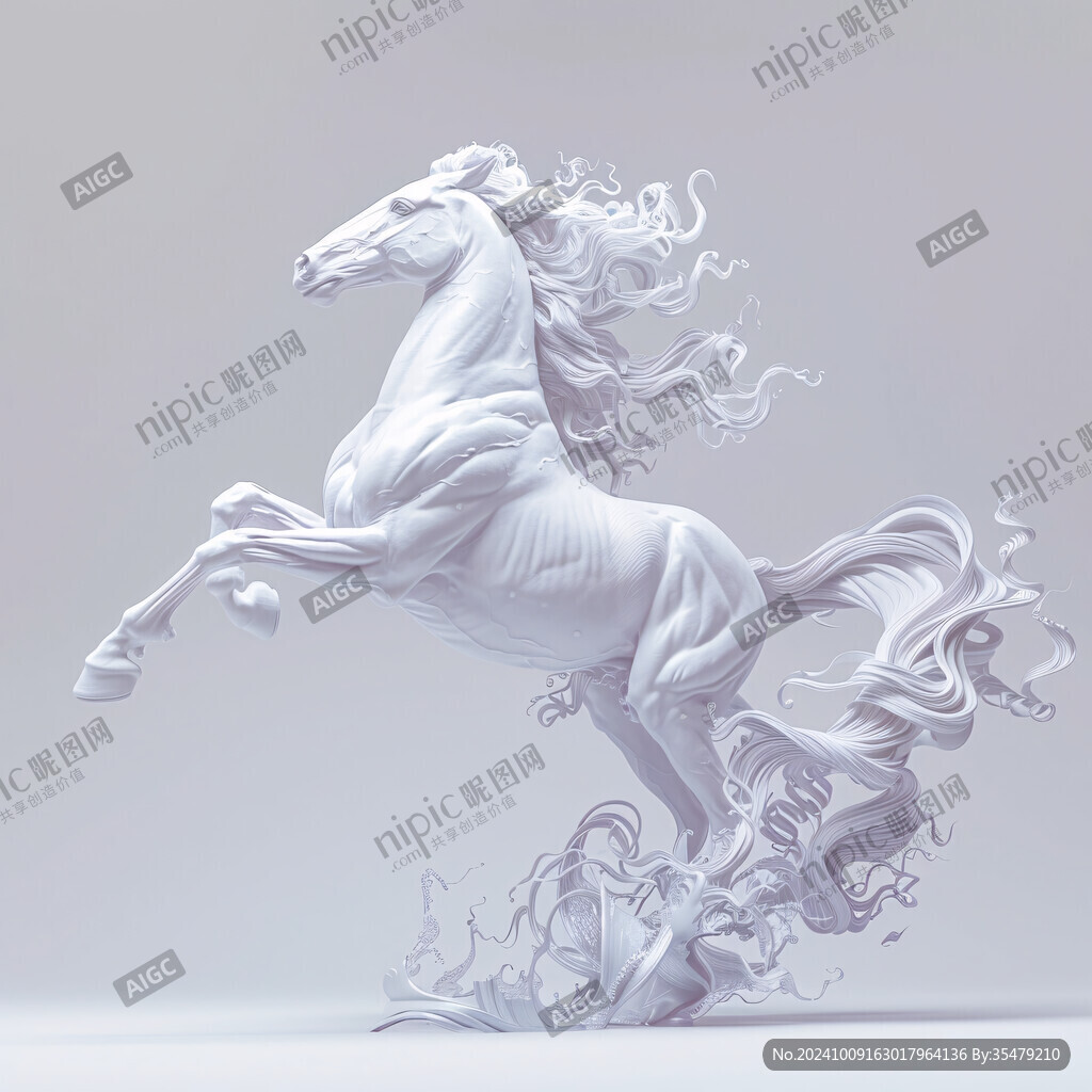 创意插画金属骏马