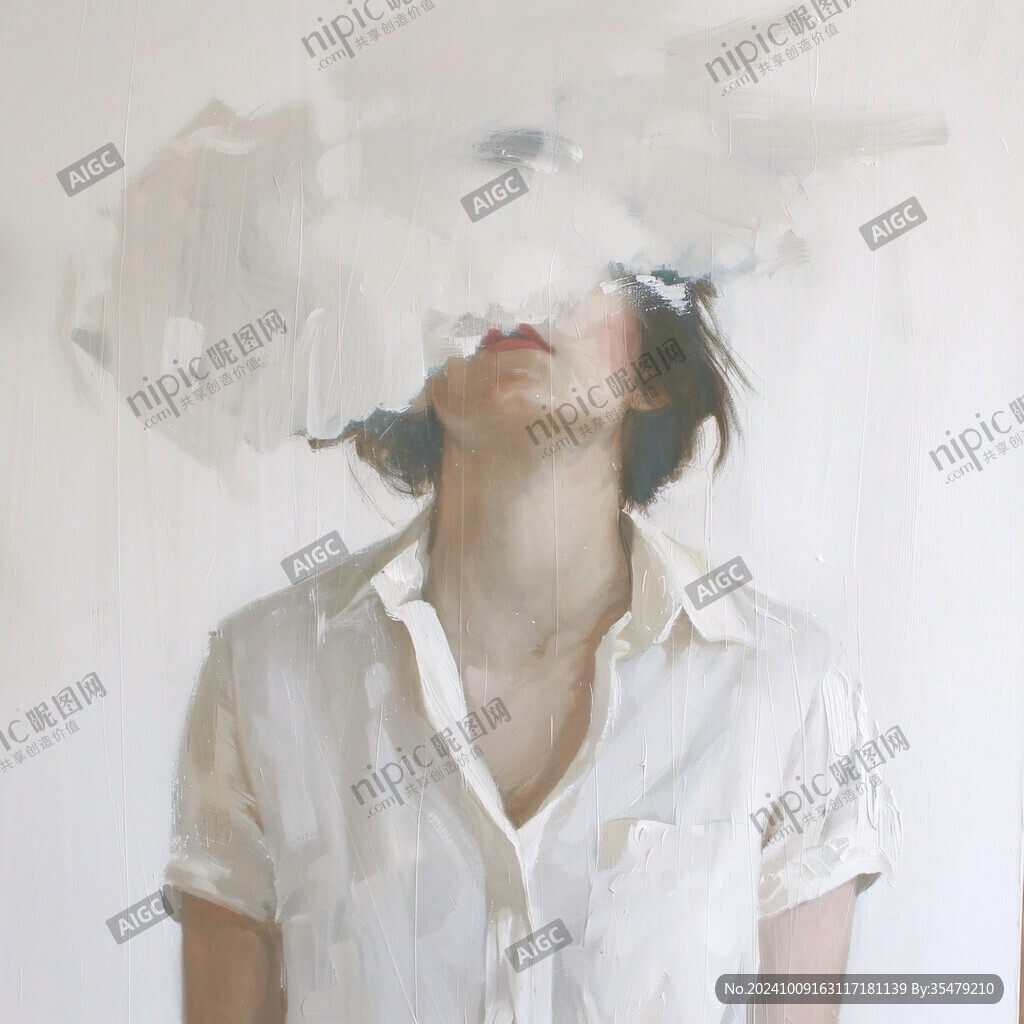 唯美抽象画水彩画女人