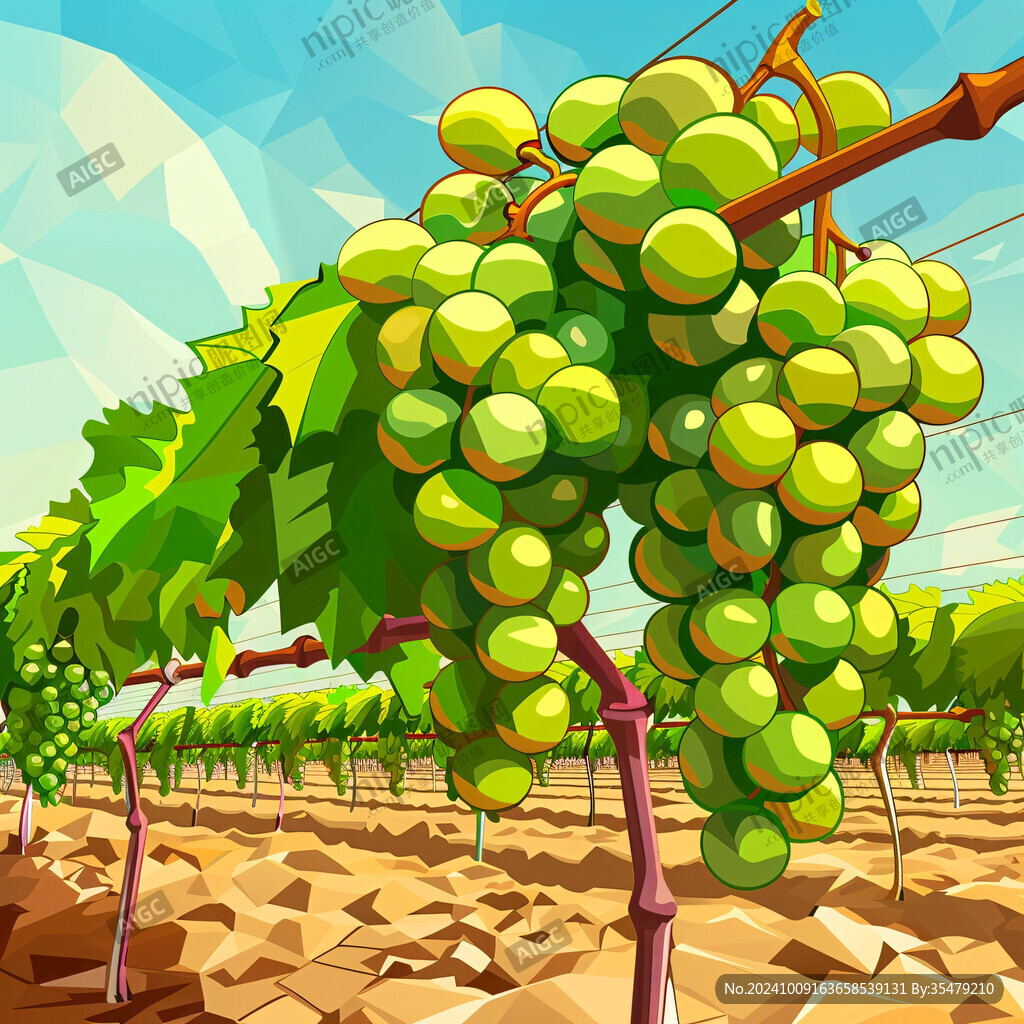 葡萄景色插画