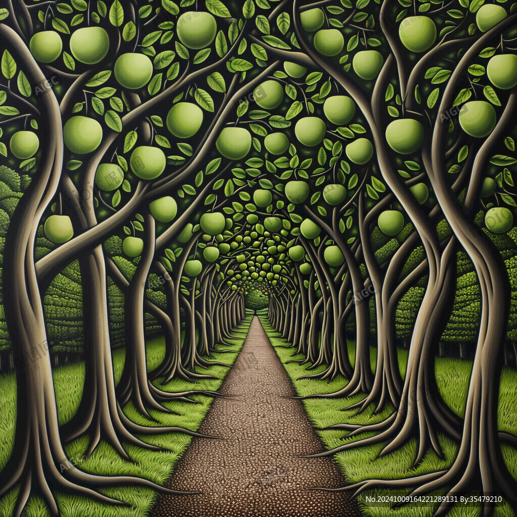 3d立体画苹果树