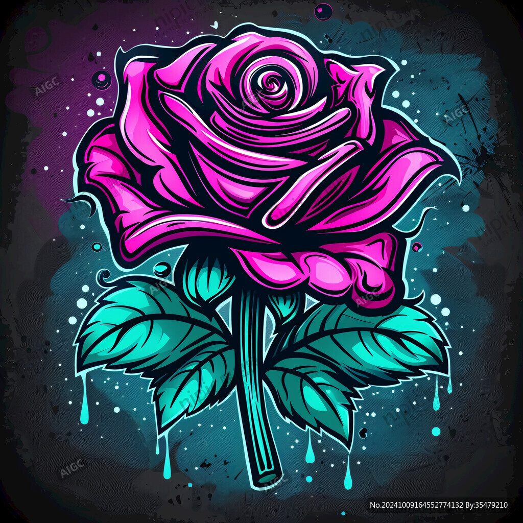 手绘一朵紫色玖瑰