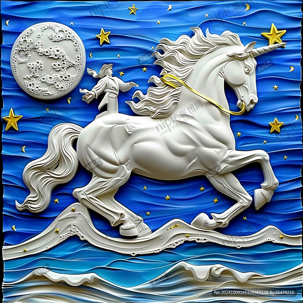 3d浮雕马装饰画