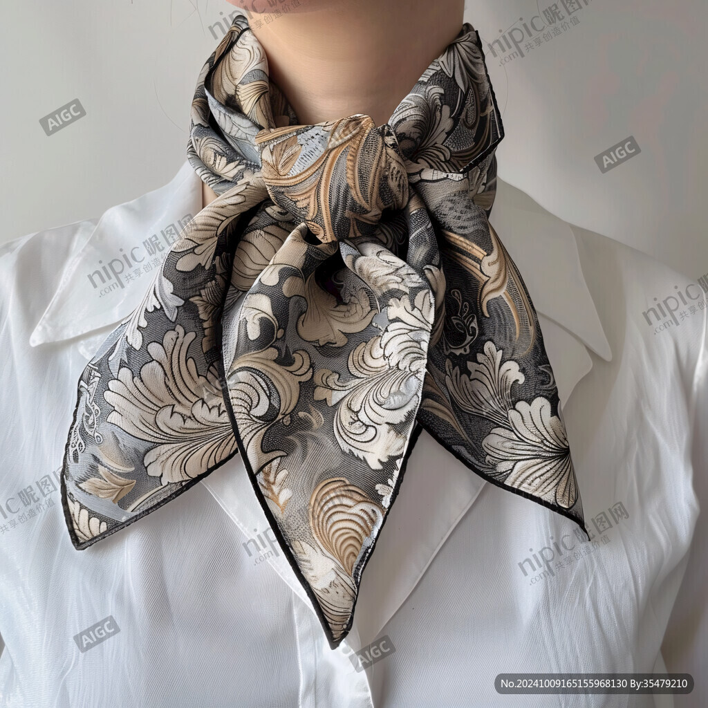 方巾类复古大凤尾花