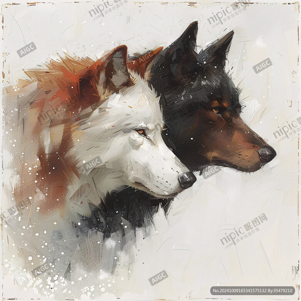 动物水彩画动物油画