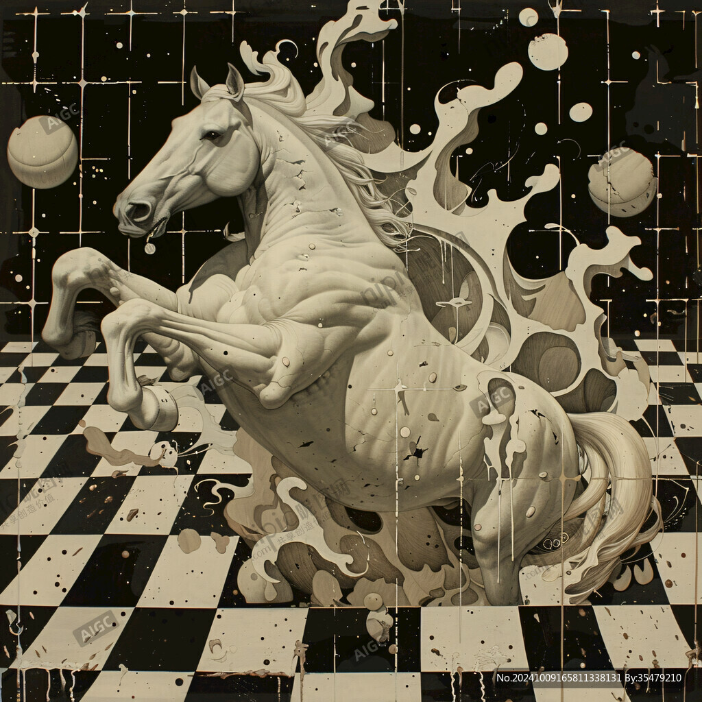 3d浮雕马装饰画