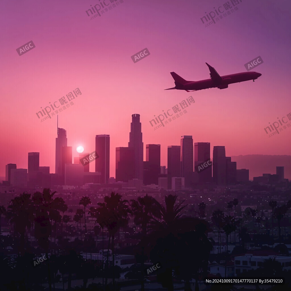 洛杉矶插画宣传背景