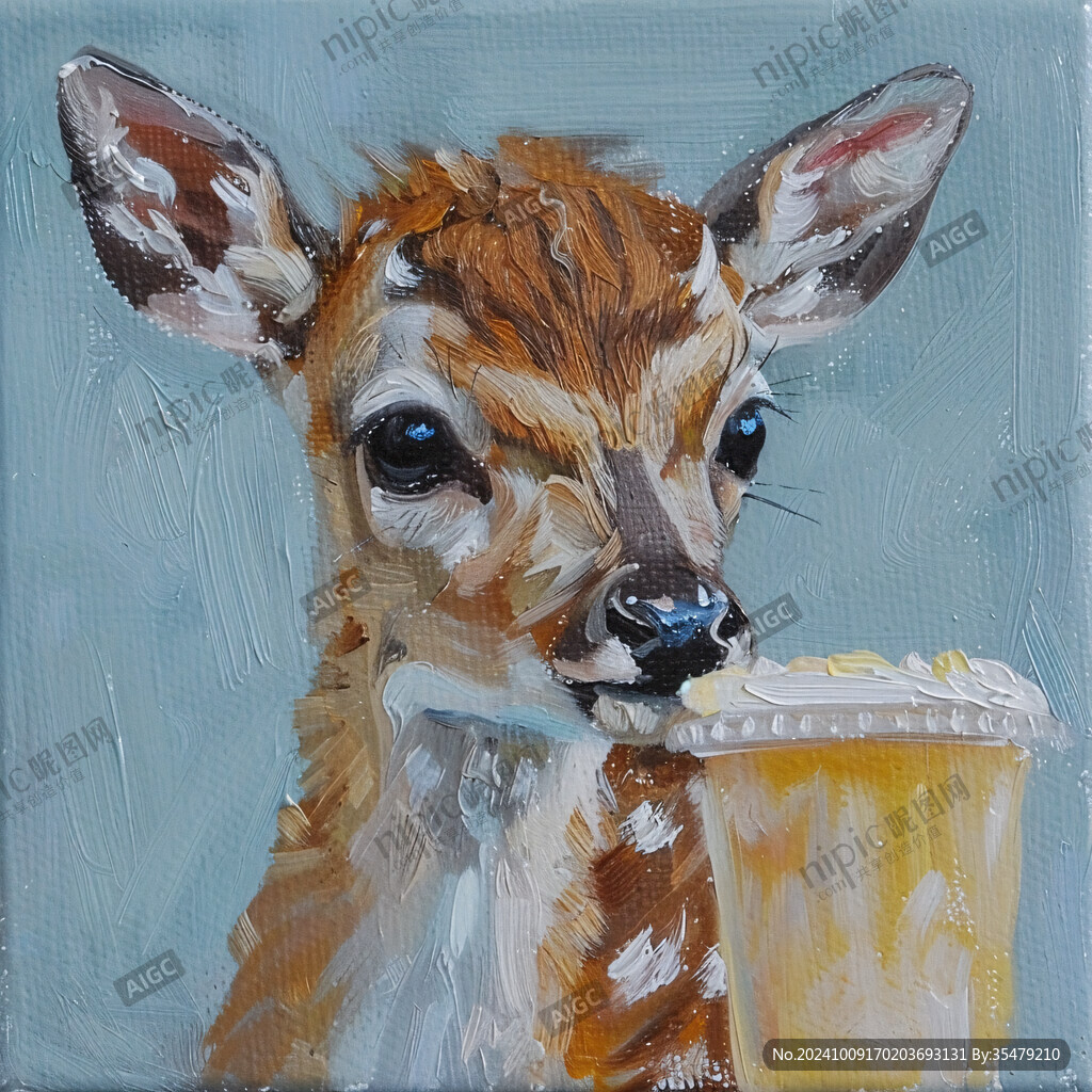 动物水彩画动物油画