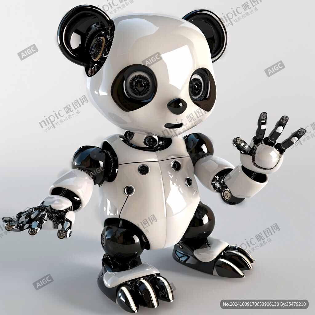 智能机器熊猫吉祥物