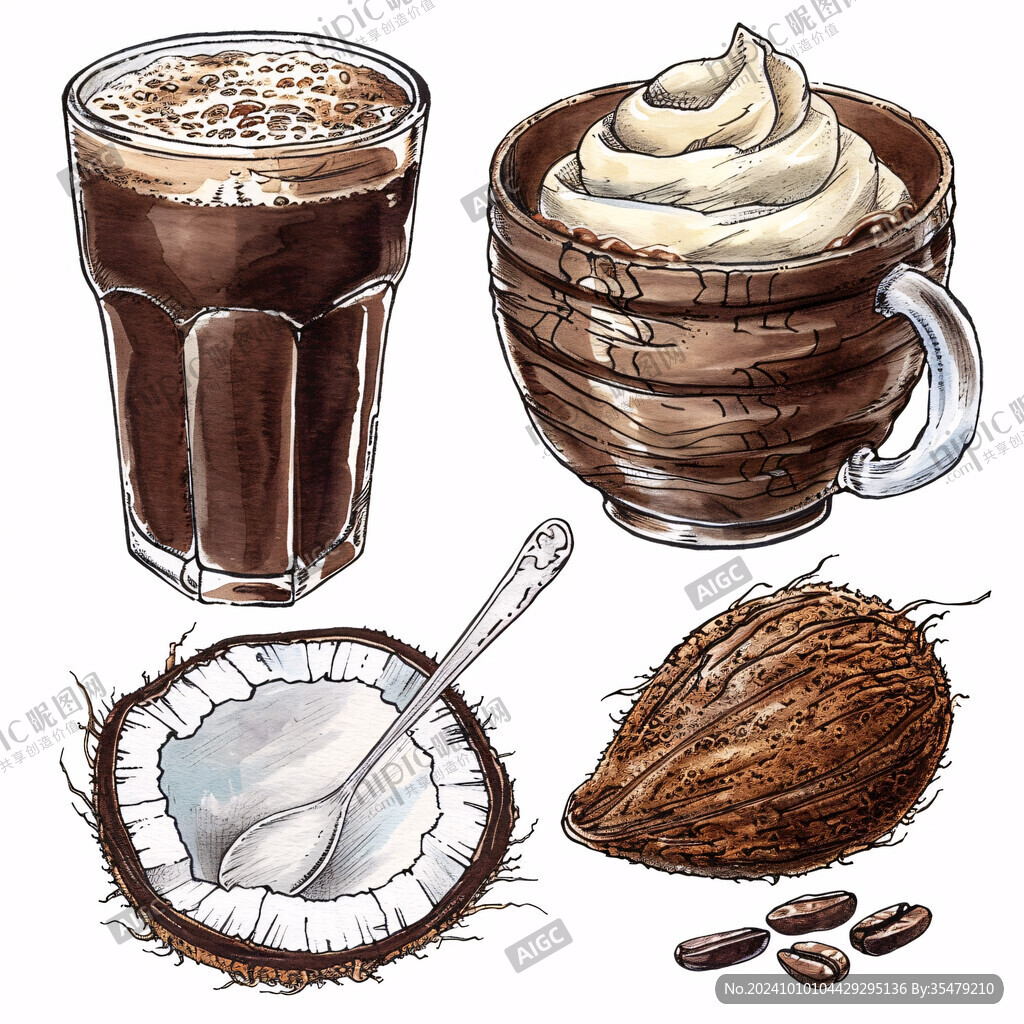 手绘咖啡饮品