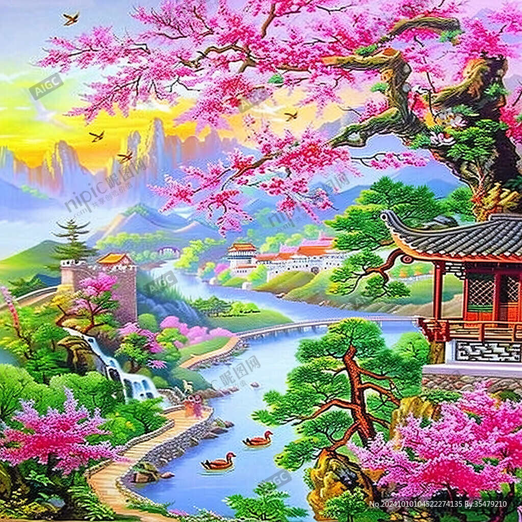 家居挂图桃花源