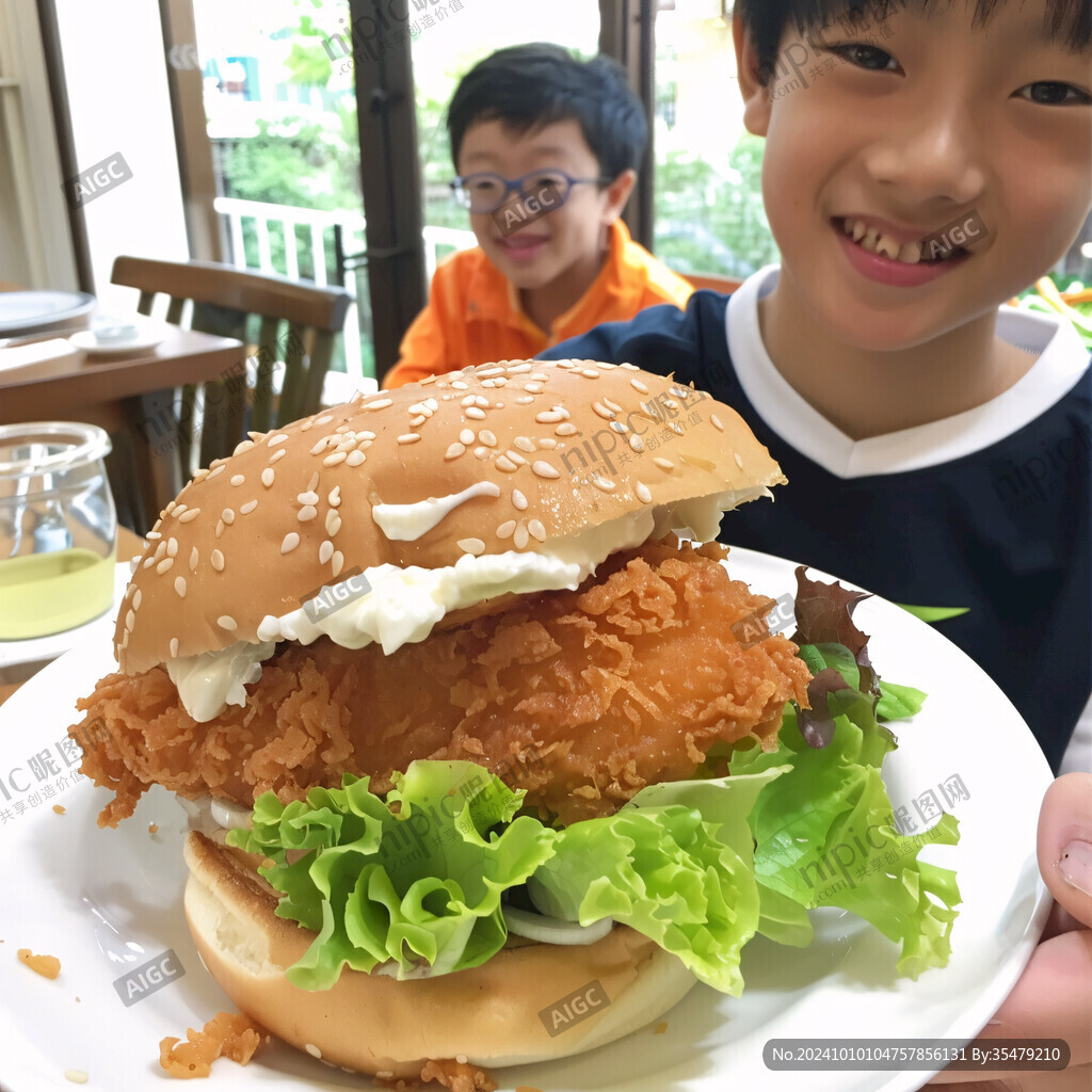 小朋友买汉堡