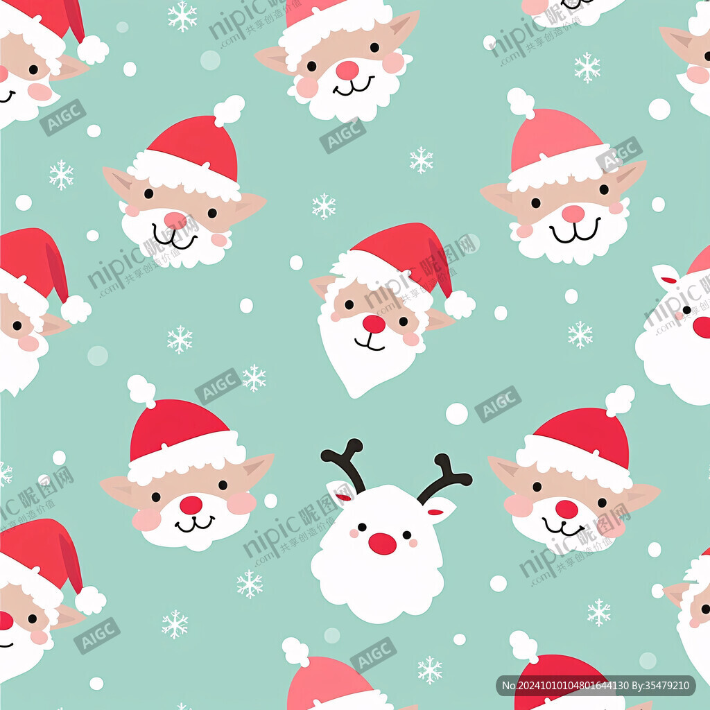 小羊卡通圣诞图案