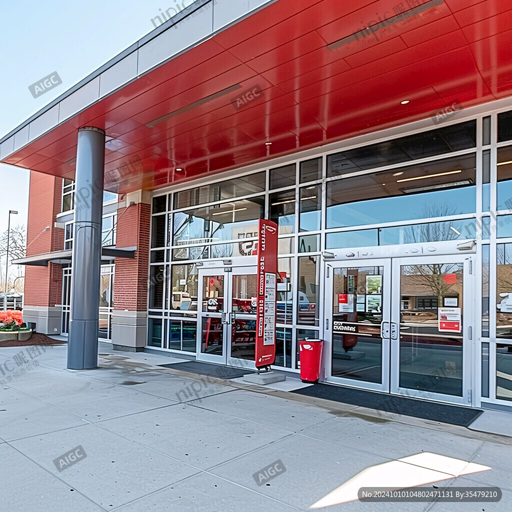 挂红灯笼的服务区