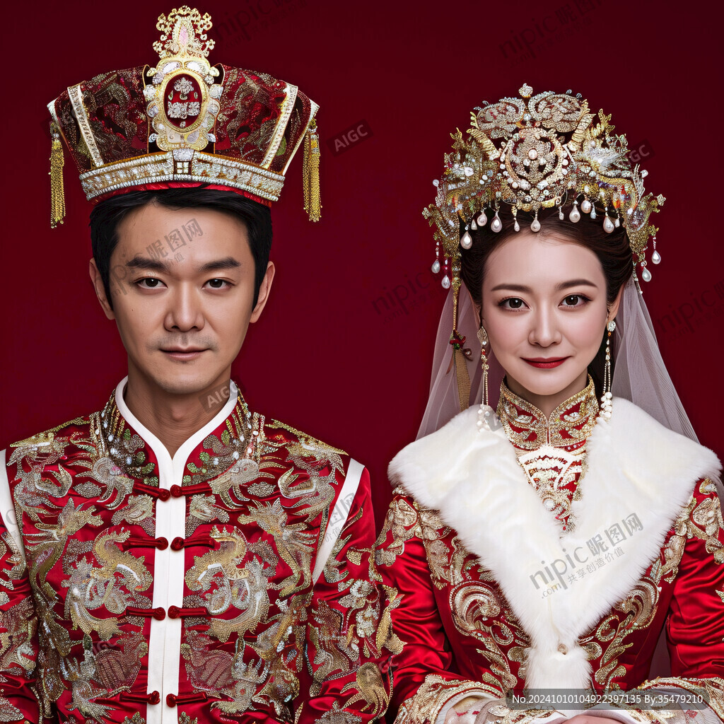 凤冠霞帔婚纱照结婚照