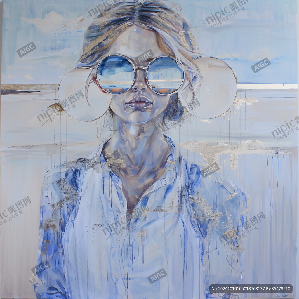 女性插画绘画时尚彩绘